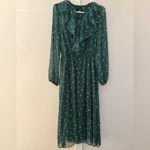 Tommy Hilfiger Green Floral Long Sleeve Dress
